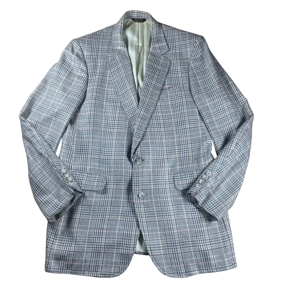 Vintage Corbin‎ Ltd Jefferson Bay Blazer Men's 38S Plaid Sport Coat Jacket